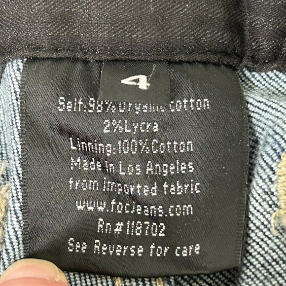 Freedom of Choice Jeans Womens Size 4 Blue Denim Wide Leg Bootcut Stretch FOC - Picture 8 of 15